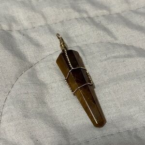 Brown Wire-Wrapped Pendant